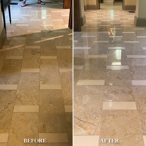 clean marble floor